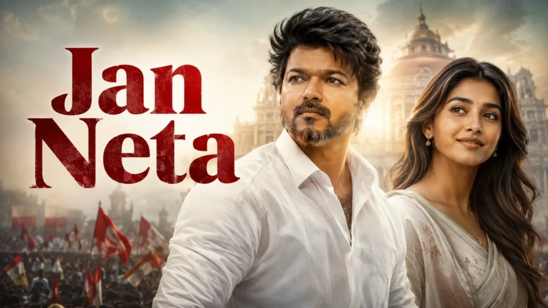 Vijay in Jan Neta 2026 political action drama movie poster