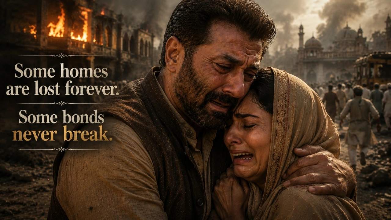 Emotional moment from the Batwara movie featuring the lead characters.