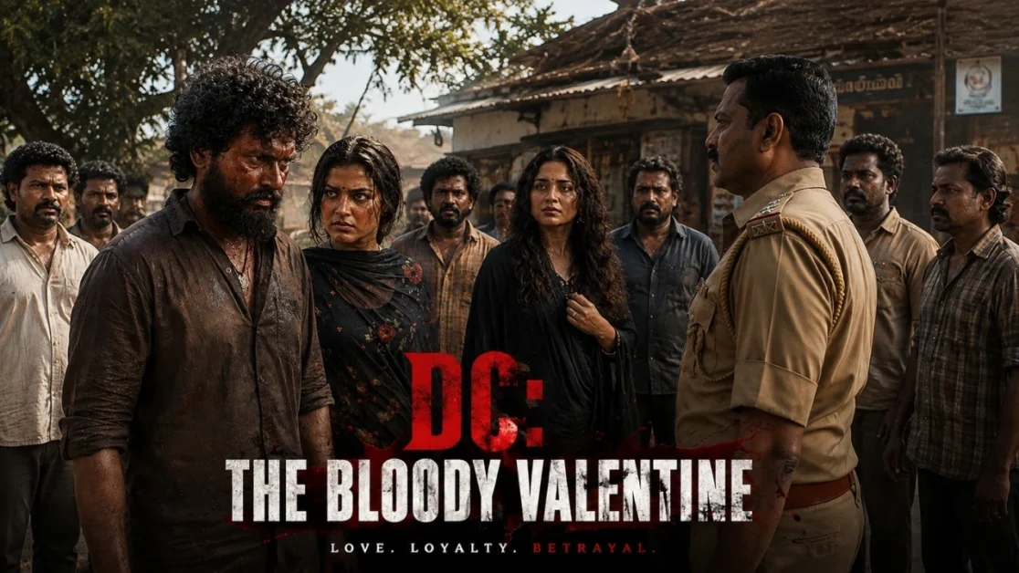 DC: The Bloody Valentine 2026 movie scene featuring the main characters