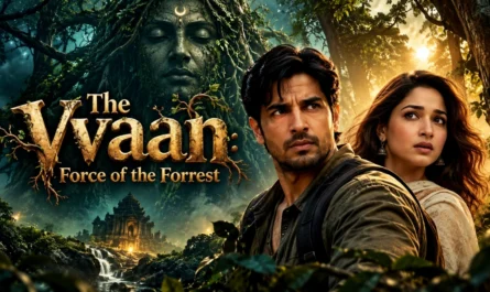 The Vvaan Force of the Forrest poster featuring Sidharth Malhotra and Tamannaah Bhatia in a mysterious forest