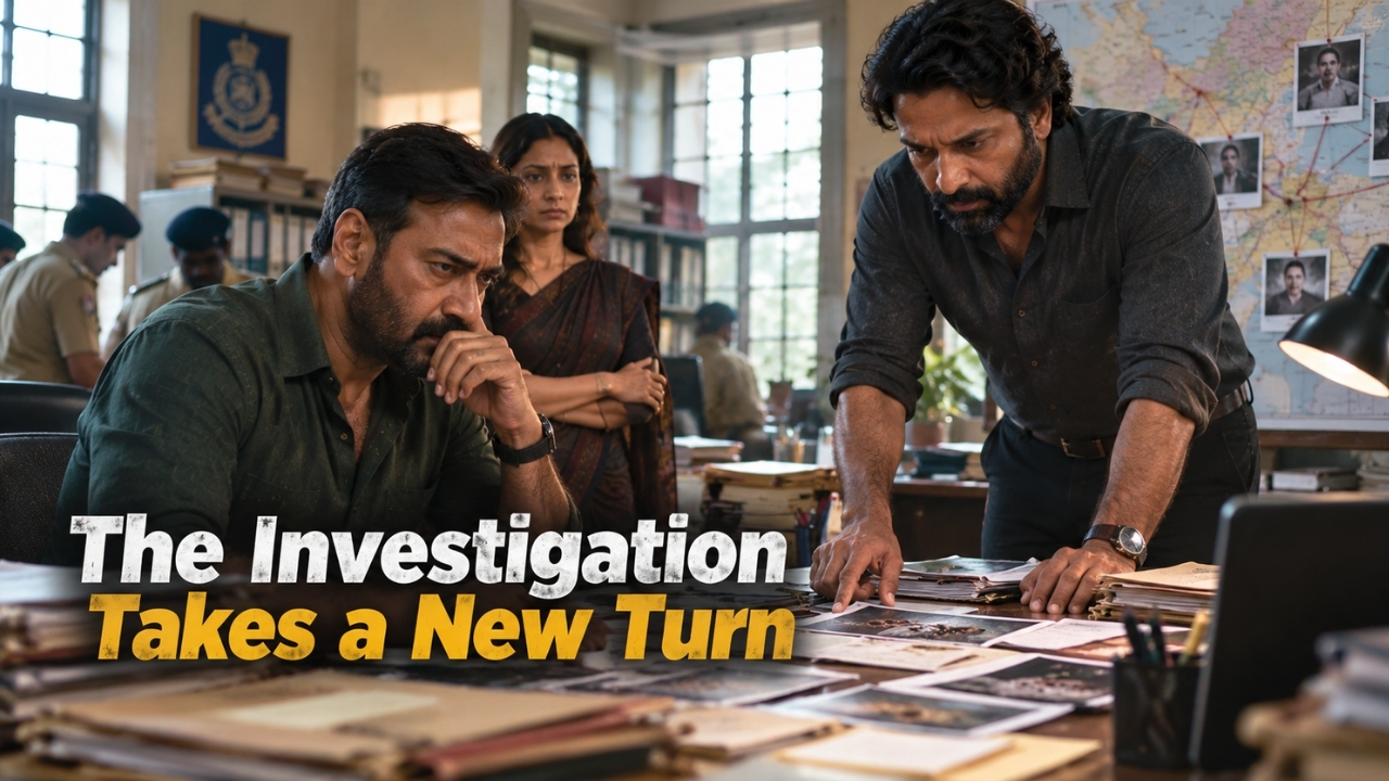 Vijay Salgaonkar and Rajveer Singh Tomar examining evidence during the investigation